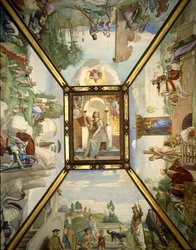 Ceiling illustrating the epic poem Jerusalem Delivered by Torquato Tasso